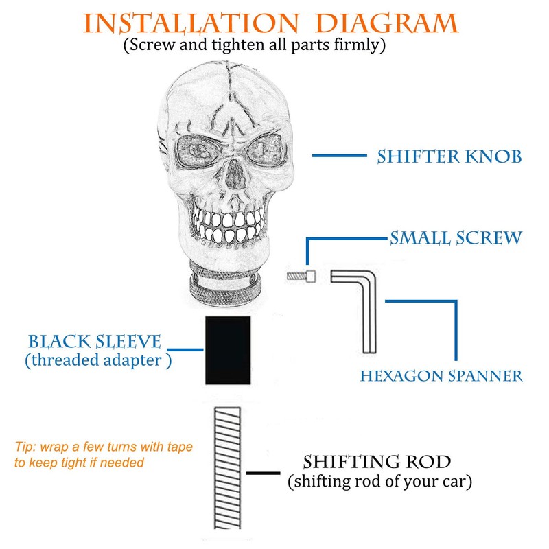 Thruifo Skull MT Car Stick Shifter Handle, Gear Shift Knob