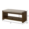 GDFStudio 40" Rustic Storage Bench with Shelf and Cushion Entryway