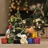 iLAND Dollhouse Accessories, Luminous Mini Christmas Tree with Lights Set,