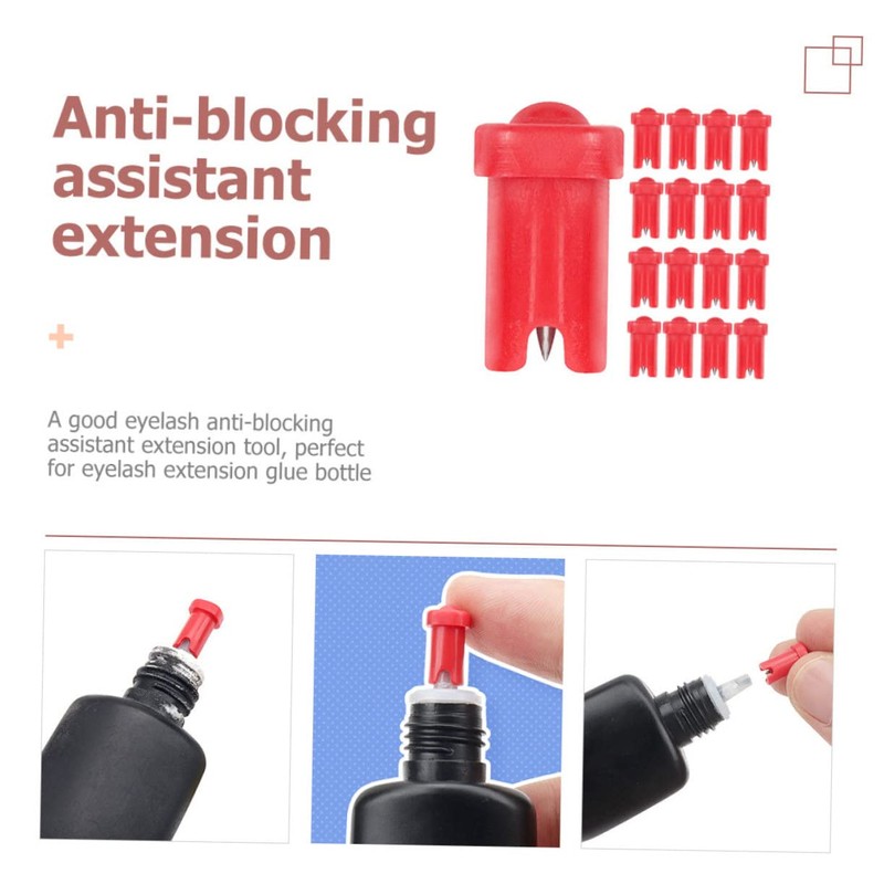 PACKOVE 100pcs Eyelash Glue Bottle Needles Blocking Applicator for Lash