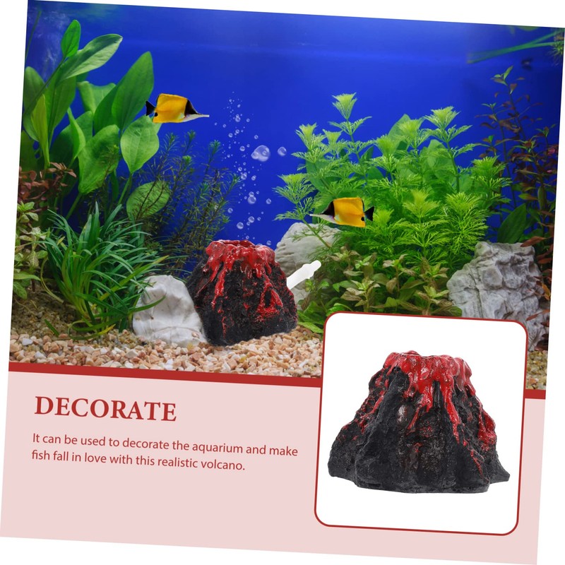 CORHAD Volcano Decoration Aquarium Bubbler Ornament for Fish Tank Landscaping