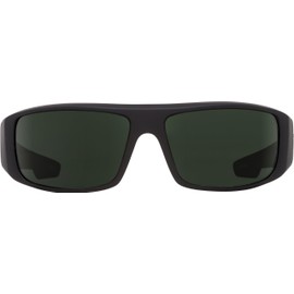 Spy Optic Logan 670939973864 Polarized Wrap Sunglasses, (Soft Matte Black/Happy Gray/Green Polar)