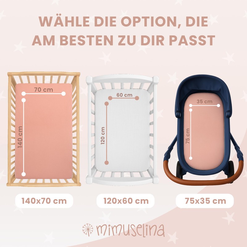 Fitted Sheet Pink / White 70 x 140 cm