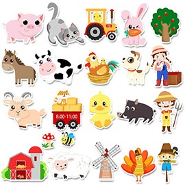 21 calcomanías de gel para ventanas de animales de granja, para niños, animales de granja, ventanas, adhesivos de gel gruesos, para niños y adultos, aula, hogar, cuarto de bebé, avión, suministros para fiestas de cumpleaños, decoración (granja)