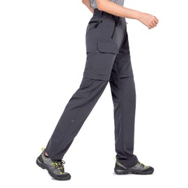 Wespornow Women's-Convertible-Zip-Off-Hiking-Pants for Camping, Travel (Grey, Small, s)