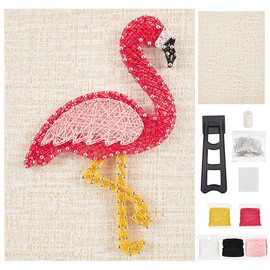 WEBEEDY DIY String Art Kit Craft for Beginners Flamingo String Art Nail String Art Kit DIY Craft Kit Art Supplies DIY Craft Projects Winding Drawing Package Set Christmas Unique Wall Decor Gift