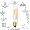 Dimmable T10 LED Bulb 8W Equal E26 Edison Bulb 75