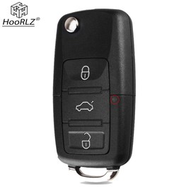 HooRLZ Volkswagen Key Fob Cover Replacement For Vw Golf Polo Seat Leon Passat Bora Toledo Skoda Octavia Jetta Remote Car Key Case Shell, 3 Button Vw Golf Key Fob - Without Blade