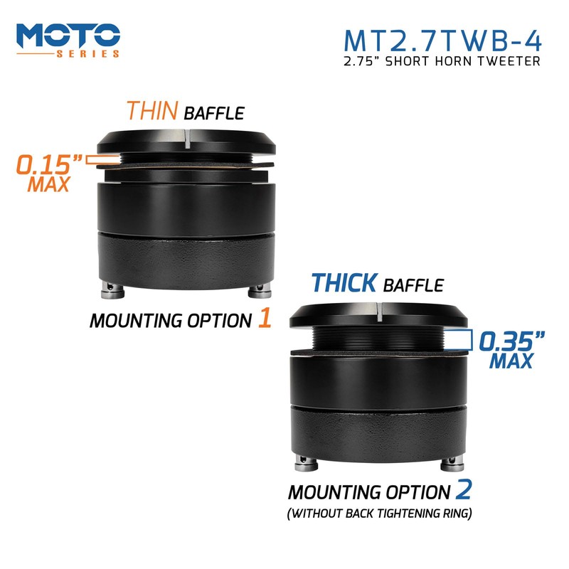 PRV Motorcycle Bullet Tweeter 2.75" Short Horn 140 Watts 4