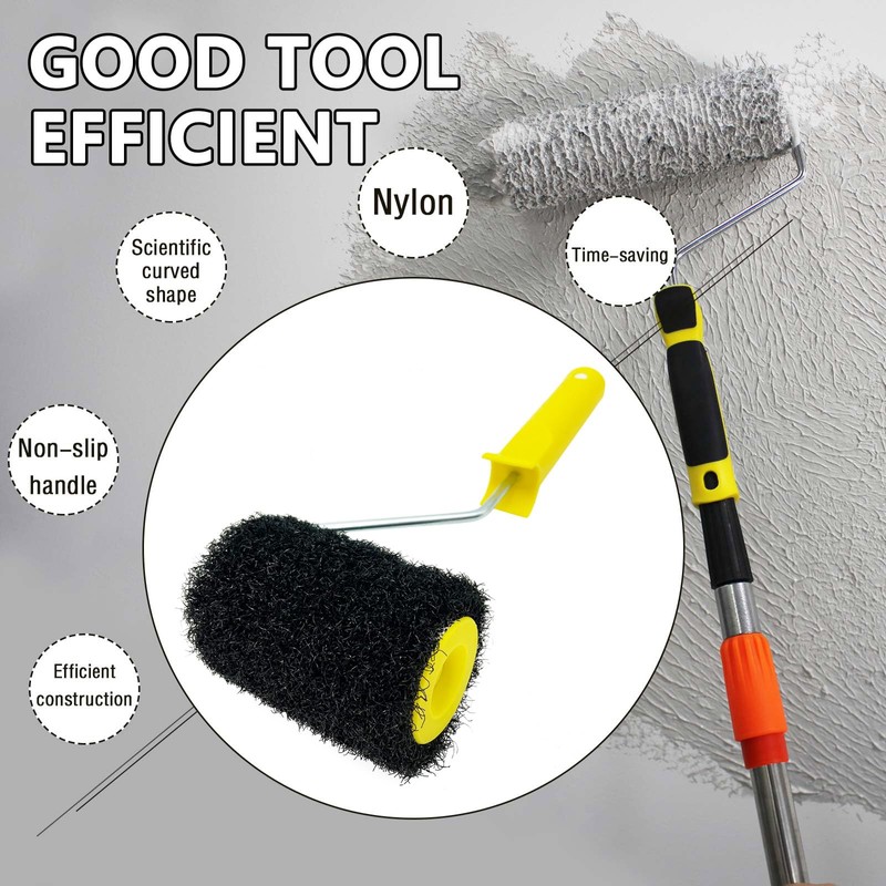 XWADJCD 4 Inch Drywall Compound Roller, Drywall Texture Roller Brush,