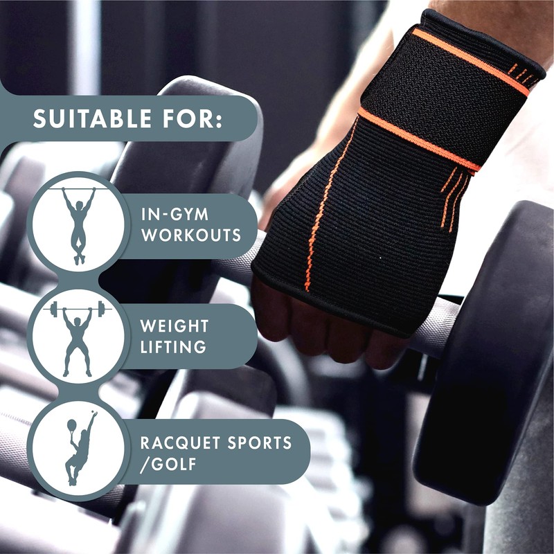 Actesso Sports Wrist Hand Support Strap - Ideal for Sprains
