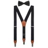 DEOBOX Children Suspenders and Bow Tie Set Black for Wedding