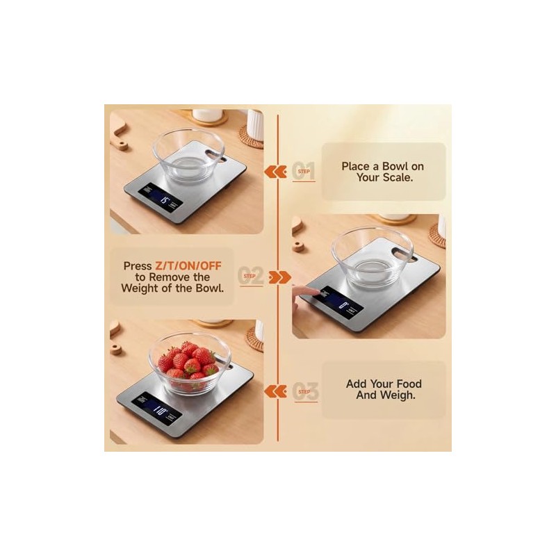 Food Scale, Digital Kitchen Scale with Hanging Loop, 11lb Baking