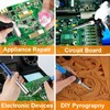 Soldering Iron Kit,60W Soldering-Iron Gun with Adjustable Temp 200-450°C and ON/Off Switch,5 Soldering Tips, Desoldering Pump, Solder Wire,2 in 1 Wire Stripper Cutter, Soldering Iron Stand, Tool Case