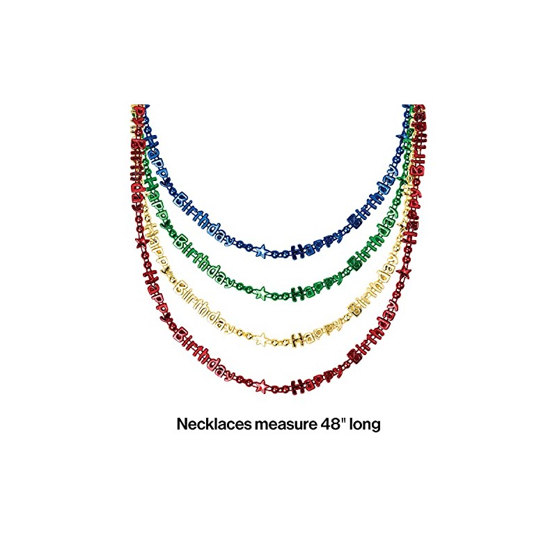 Trendware Happy Birthday Necklaces, 12 Count