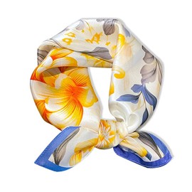 Weximil 100% Mulberry Silk Neck Scarf - 21'' x 21'' Lightweight Neckerchief - Women Men Small Square Digital Printed Scarves Gift Packed 085