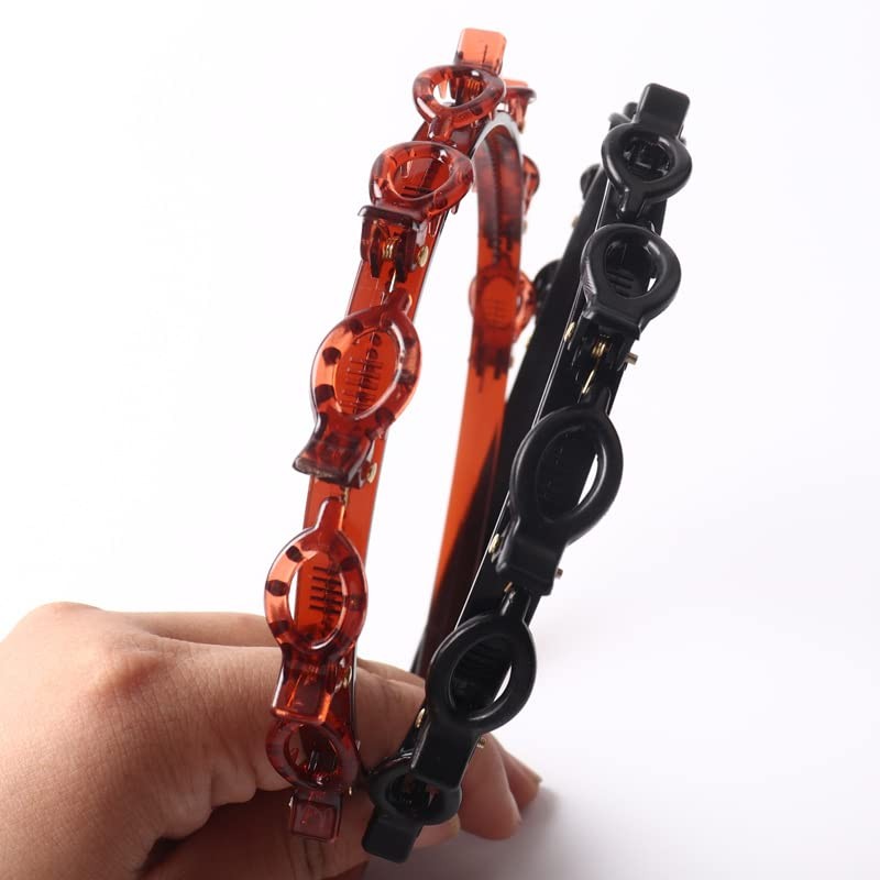 Landrain Pack of 4 Hair Bands with Clips Double Layer