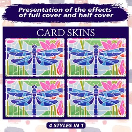 Peacoblue Credit Card Skin Debit Card Sticker Art Flowers Waterproof Scratch-Resistant and Attractive Credit Card Skin Decal Custom 4 Styles for Credit, Debit, Transport Card, Gothic Art Dragonfly and