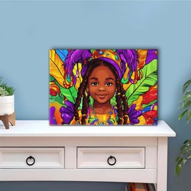 LOMSIOY Frame Paint by Number Kit for Adults, DIY Easy African Oil Painting with Brushes, Hooks - Strong Colors Framed Art Kits for Beginners - Suitable for Bedroom, Wall, Door Decor (8x12 Inch)