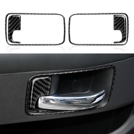 Carbon Fiber Inner Door Handle Bowl Interior Cover Trim Decals Stickers Compatible with Dodge Challenger 2008 2009 2010 2012 2013 2014, Challenger Accessories, Car Decorate Accessories