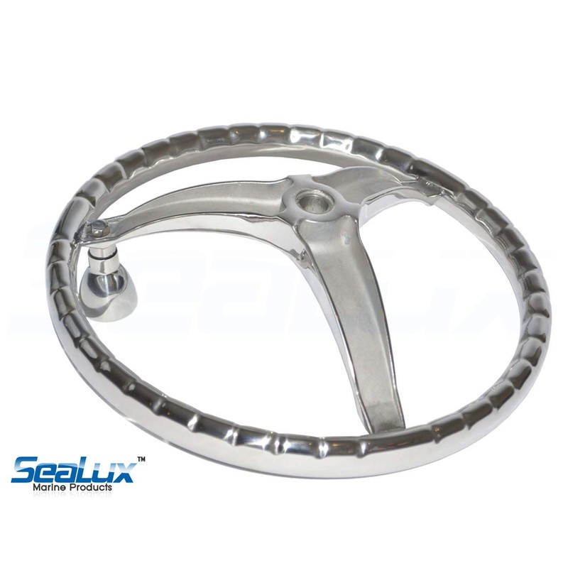 SeaLux Marine 316 Stainless Steel Boat Steering Wheel 3 Spoke
