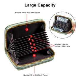 EcoVision Credit Card Holder RFID Card Case Wallet, Small Accordion Zipper Card Case Holder, Card Organizer Case for Women Men