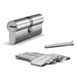 HENYIN 1 Piece 45/45 mm Euro Brass Core Cylinder, Double Sided Key with 3 Brass Keys, Anti-Picking, Anti-Drilling, Anti-Snap, Anti-Bumping, Brushed Nickel (K-90-NB)