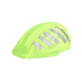 Fischer Cycling Helmet Rain Cover with Reflectors Waterproof and Breathable - Fits XS to XL - Neon Yellow