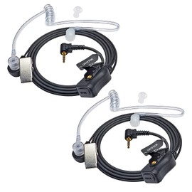 UAYESOK Covert Walkie Talkie Headset, 1 Pin 2.5mm Air Acoustic Tube Radio Earpiece with PTT Mic for Motorola Talkabout TLKR T42 T60 T61 T62 T80 T82 Extreme T92 H2O Security 2 Way Radio (2 Pcs)