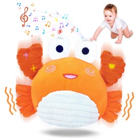 RedCrab Crawling Crab Baby Toy for 12-18 Months with 120+ Songs & Recording Feature,Musical Dancing Walking Bouncing Tummy Time Crab Toy for Infant 6-18 Months,Sensory Toys for Newborn Gifts