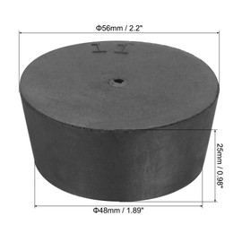 sourcing map Rubber Tapered Plug 48mm to 56mm Solid Test Tubes Bungs Stopper with Hole Black for Lab Home 2 Pieces