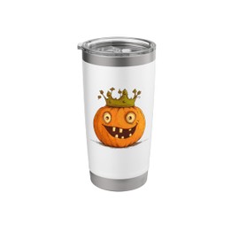 Hilarious Pumpkin King with Crown for a Playful Touch Stainless Steel Insulated Tumbler