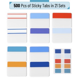 Mr. Pen- Sticky Index Tabs, 500 Pcs, 21 Sets, Colorful Sticky Tabs for Notebooks, Page Markers, Page Tabs for Binders, Page Tabs Sticky Tabs for Books, Notebook Tabs, Book Sticky Tabs for Notebooks