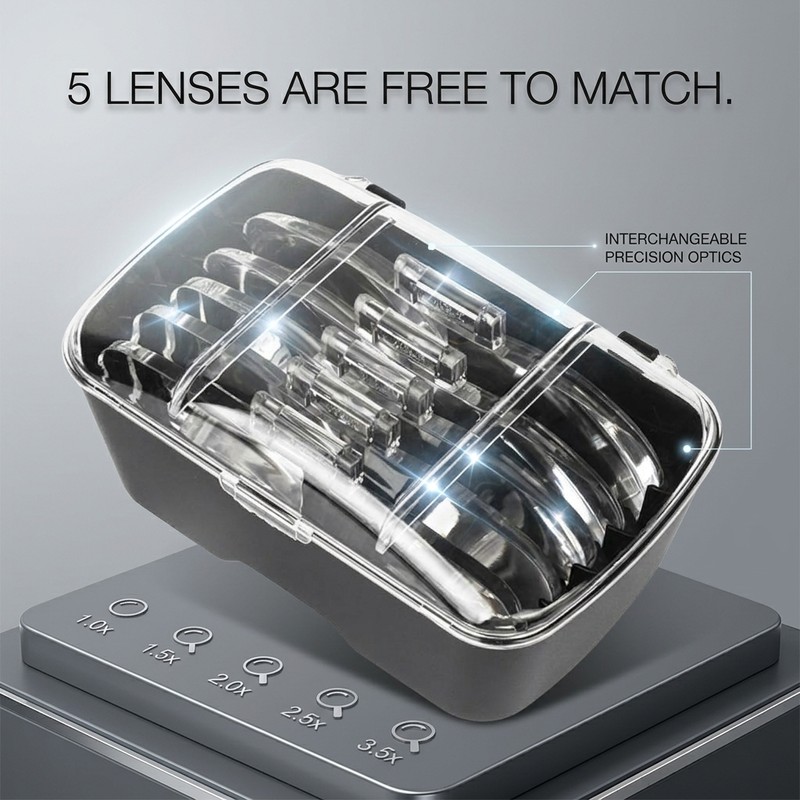 LED Headband Magnifier for Precision Work – 5 Magnification Levels