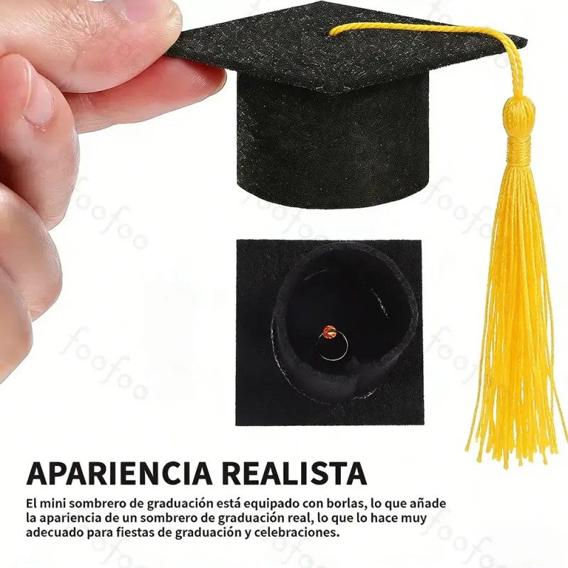 10pcs Mini Sombrero Graduación Para Recuerdos De Graduacion Color Amarillo