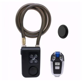 Mengshen Waterproof Bike Alarm Lock with GPS Tracker‌ 110dB Loud Anti-Theft Alarm 150ft Remote Control for Bicycle Motorcycle Scooter Password & Remote Lock Black