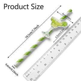 20Pcs Margarita Themed Paper Straws, Bachelorette Party Decorations, Mexican Fiesta Bridal Shower Supplies, Eco-Friendly Disposable Straws