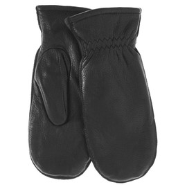 Pratt and Hart Snowfall Women’s Deerskin Leather Mittens with Finger Liners Size S Black