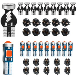 Antline T5 37 74 73 2723 2721 194 T10 168 2825 W5W LED Bulb Red, Super Bright PC74 PC37 PC168 PC194 PC161 LED Replacements for Interior Dome Map Dashboard Panel Gauge Indicator Lights (Pack of 10)