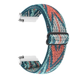 WONFAITH Adjustable Elastic Nylon Watch Bands - Choice of Color and Width - 18mm, 19mm, 20mm, 22mm, Quick Release Stretchy Breathable Straps for Men and Women (20MM, Green Arrow)