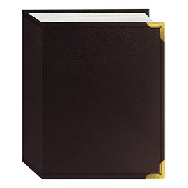 Pioneer 100 Pocket Burgundy Sewn Leatherette Cover with Brass Corner Accents Photo Album, 4 by 6-Inch