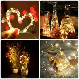 Diealles Shine Flaschenlichter, 4 Stück LED Flaschenlichterkette Korken, 2M 20LED Solar Lichterkette Aussen Klein, Flaschenbeleuchtung für Flaschen DIY Deko