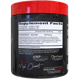 Insane Labz Possessed Premium Test Boosting Pre-Workout 30 Servings Watermelon