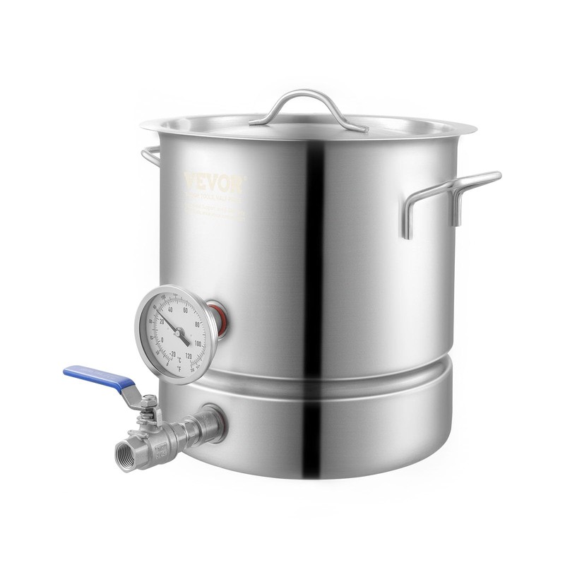 VEVOR Brew Kettle 5 Gal, Brewing Pot Stainless Steel, Brew