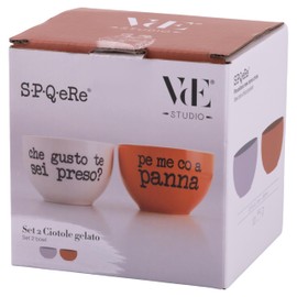 Villa d'Este Home Tivoli 1996 Set 2 ciotole gelato 520 ml in porcellana, S.P.Q.eRe