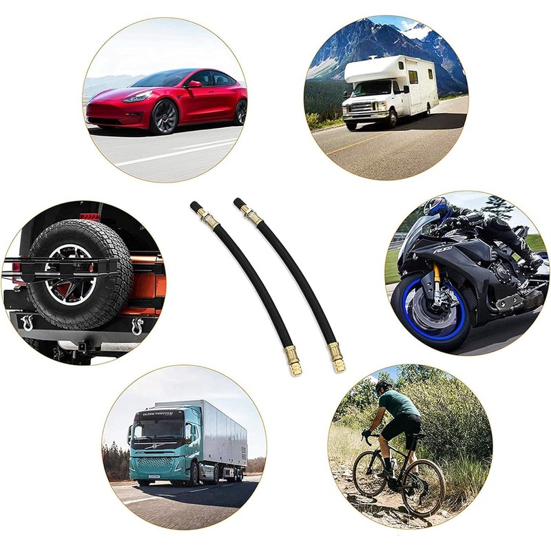 KEWAYO 2 Pieces Flexible Rubber Tire Valve Adapter Extension with