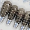 Smoke Aurora handmade nail tip - Square L / 스모크