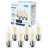 ANWIO Flame Tip LED Filament Bulb Candelabra E26 Base, Dimmable