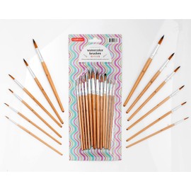 Incraftables Watercolor Paint Brushes Set (12 pcs). Round Art Paint Brushes for Watercolor Painting. Detail Water Color Paint Brushes for Adults, Professional Artists & Kids for Acrylic & Oil Painting