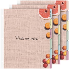 Dividers with Tabs for Recipe Binder, 12 Dividers for 3 Ring Binder, 3-Hole Punched Letter Size, Durable Heavyweight Cardstock (Vegetable)